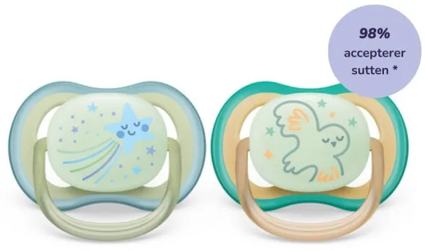 Schnuller, Ultra Air Nacht 0–6 Monate, 2er-Pack